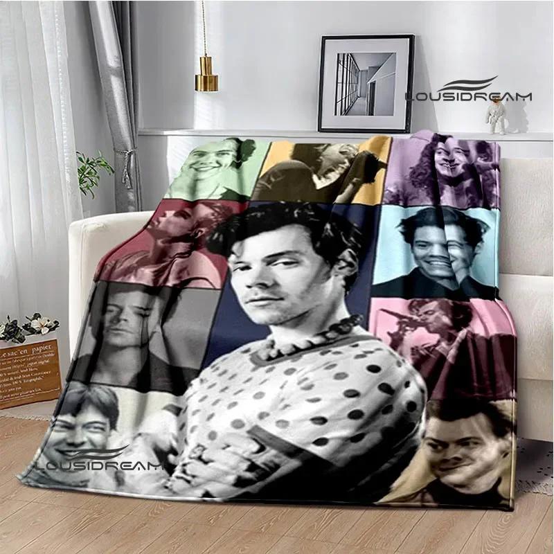 Sänger H-Harry-Styles bedruckte Decke Picknickdecken Flansch warme Decke Weiche und bequeme Decke Bettwäsche Geburtstagsgeschenk
