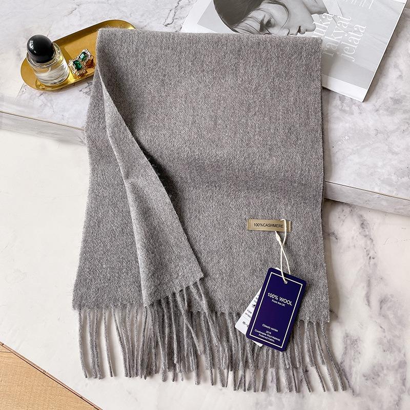 Gray Gray Men's 100 Pure Cashmere Scarf High-end Winter Men's Scarf Men's Middle-aged Father Gift