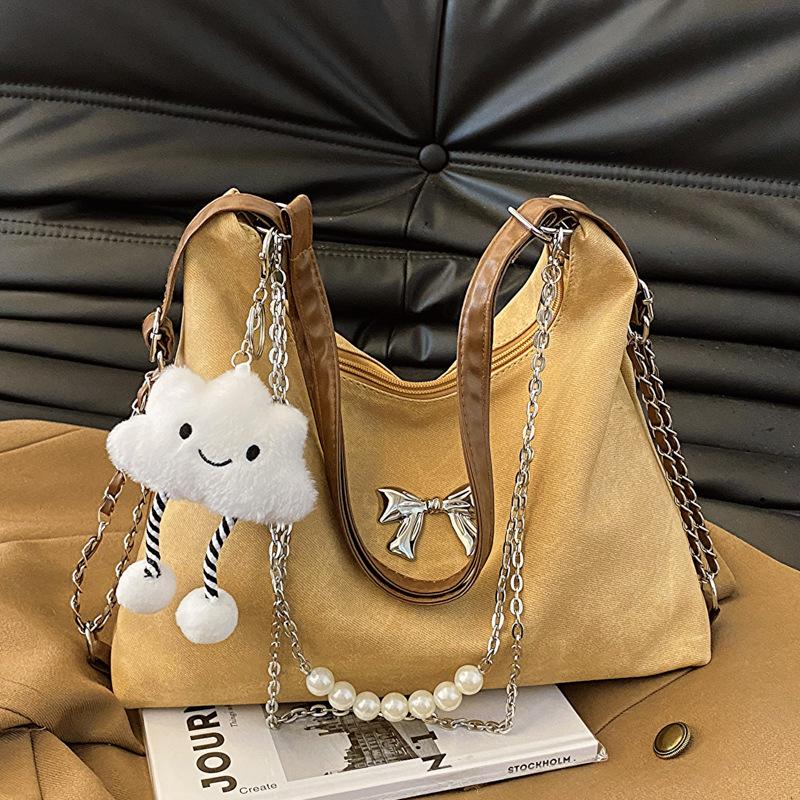 Tote bag women's 2025 new large-capacity commuter versatile chain shoulder schoolbag women's lightweight travel backpack