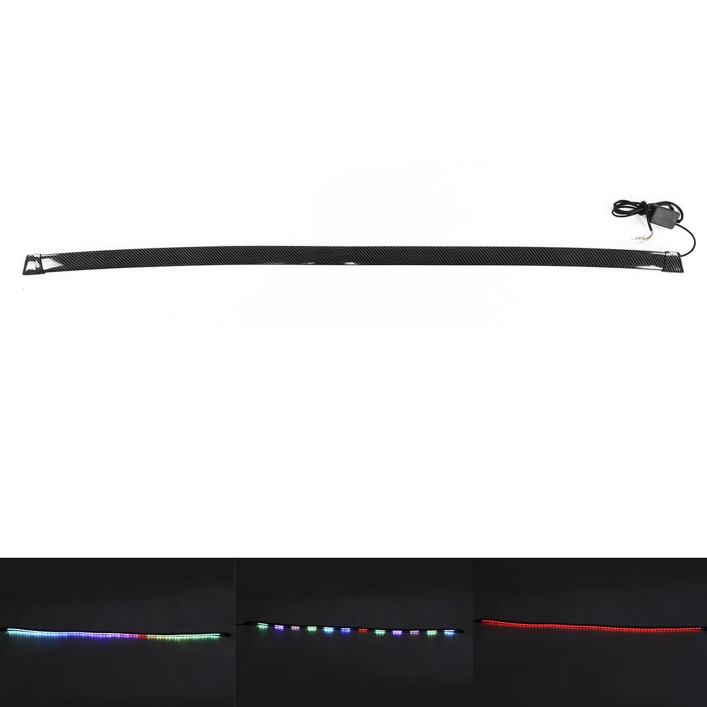 Carbon Fibre Style Rear Trunk Spoiler Lip LED Colorful Spoiler Wing Universal Car Modification