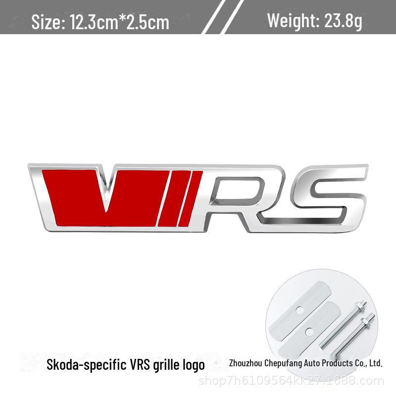 Compatible avec Volkswagen Skoda Octavia/Fabia RS: Logo VRS de calandre/aile/métal arrière et autocollant de carrosserie