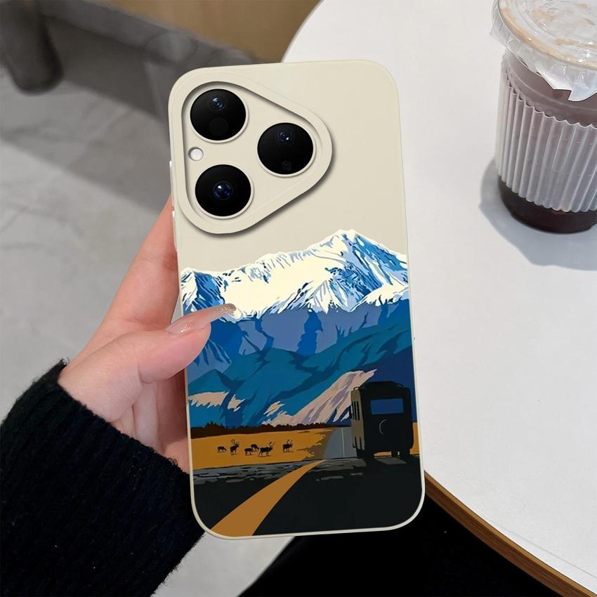 Case For Huawei Nova 4E 5T Y90 Y61 Y70 6 7 8 9 SE Y72 Pura 80 Pro Beautiful High Mountain Phone Casing Shockproof Silicone Soft Cover For Huawei Shell