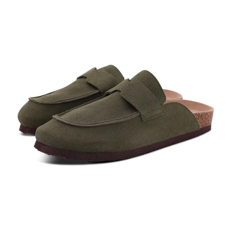 Fashion Crestar Fashion Clogs For Women Suede Leather Mules Slippers New Solid color Classic Antislip Cork Clogs Shoes With Arch Support