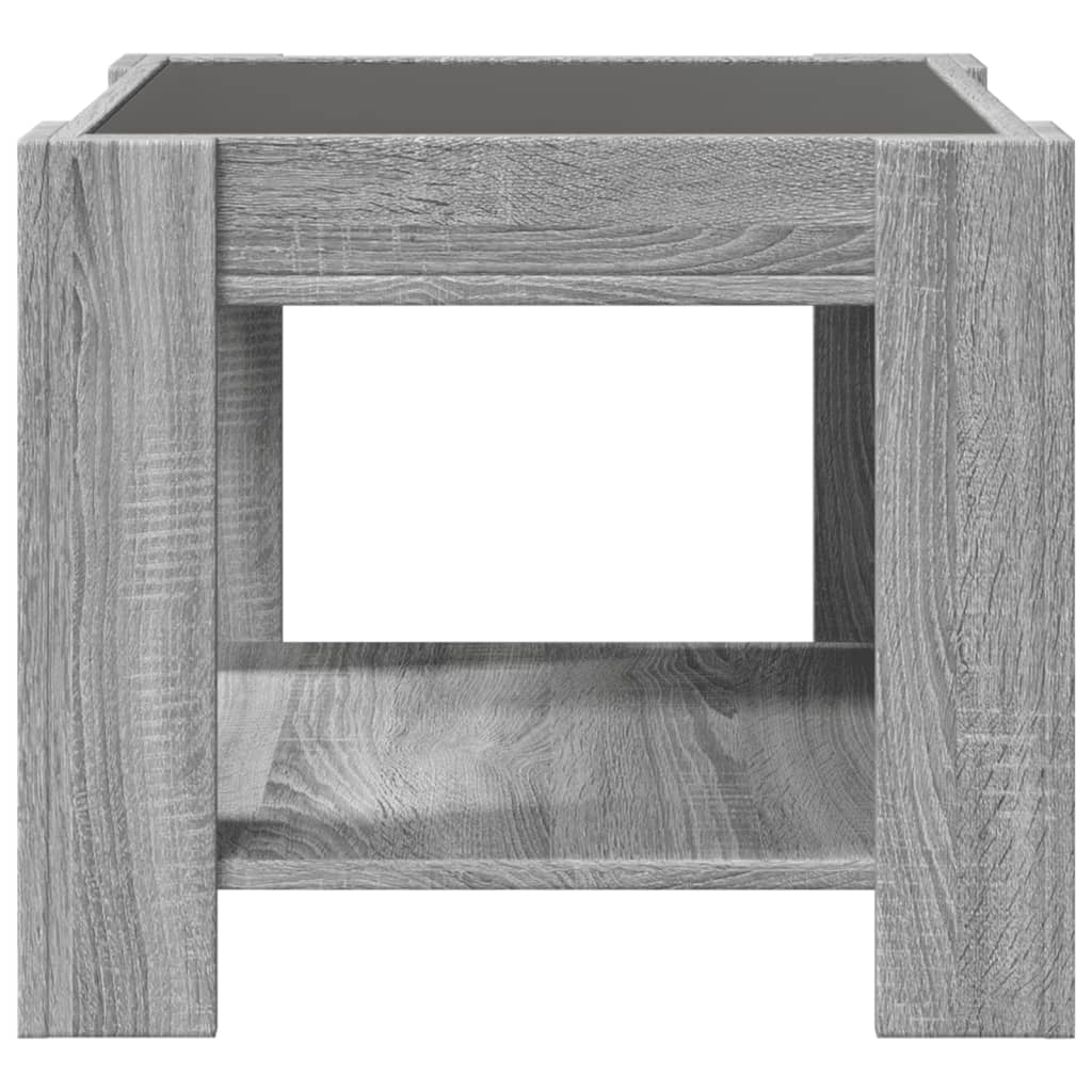 LED Coffee Table Grey Sonoma 53x53x45 Cm Particleboard