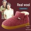 Men's High Heel Wool and Cotton Slippers: Warm, Non-Slip, Velvet Lined for Autumn & Winter