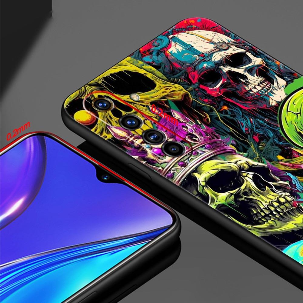 Skeleton Skull Case For Realme C67 C63 C55 C53 C35 C25 C21 GT 2 3 5 6 10 11 12 13 Pro Plus 5G Soft TPU Phone Cover Fundas Capas