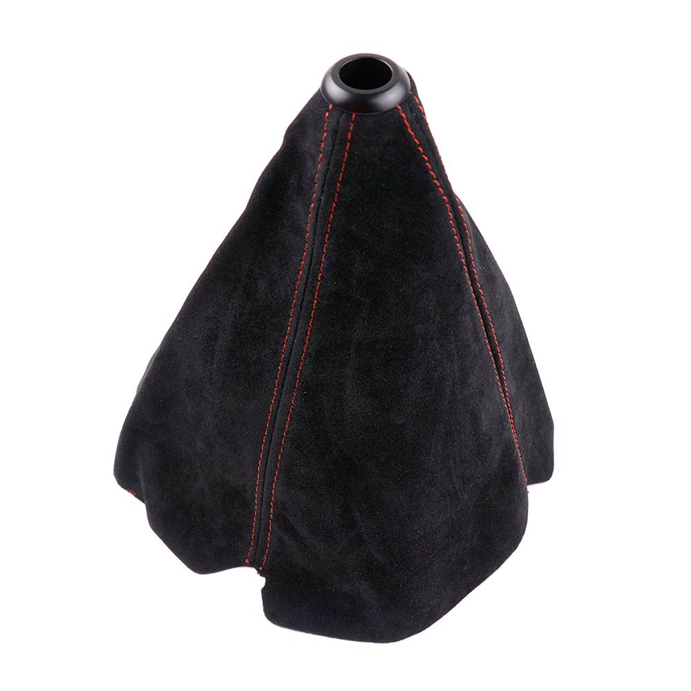 Suede Leather Car Manual Stick Shifter Knob Gear Shift Boot cars accessories Red line