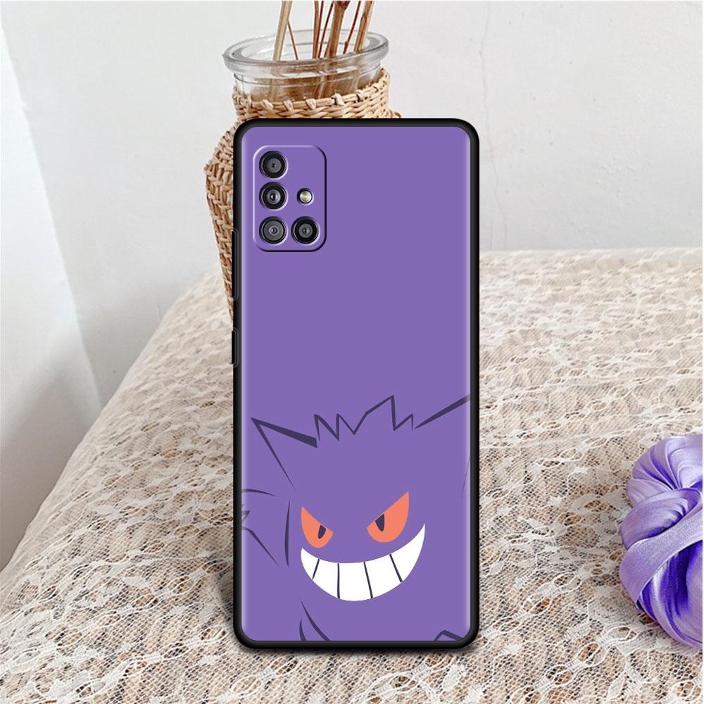Fall für Samsung Galaxy A52 A12 A32 A51 A21s A71 A13 A53 A22 A31 A72 A03 A02s A41 schwarze Telefonschale lustige Pokemon Gengar