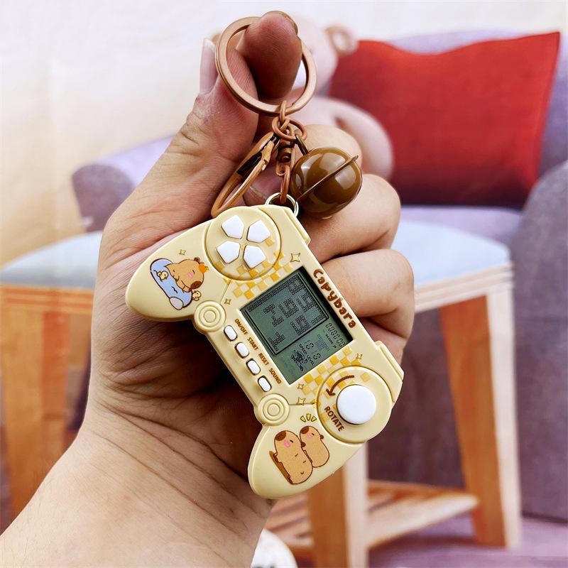 Exquisite Capybara Keychain Funny Creative Children Game Console Schoolbag Pendant Backpack Decoration Accessories Gifts