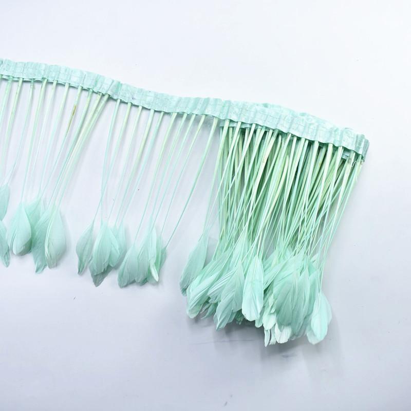 2Yards Dyed Stripped Coque Goose Feathers Trims Feather Trim White Feathers For Crafts Ribbon Wedding Feathers Decoration Plumas