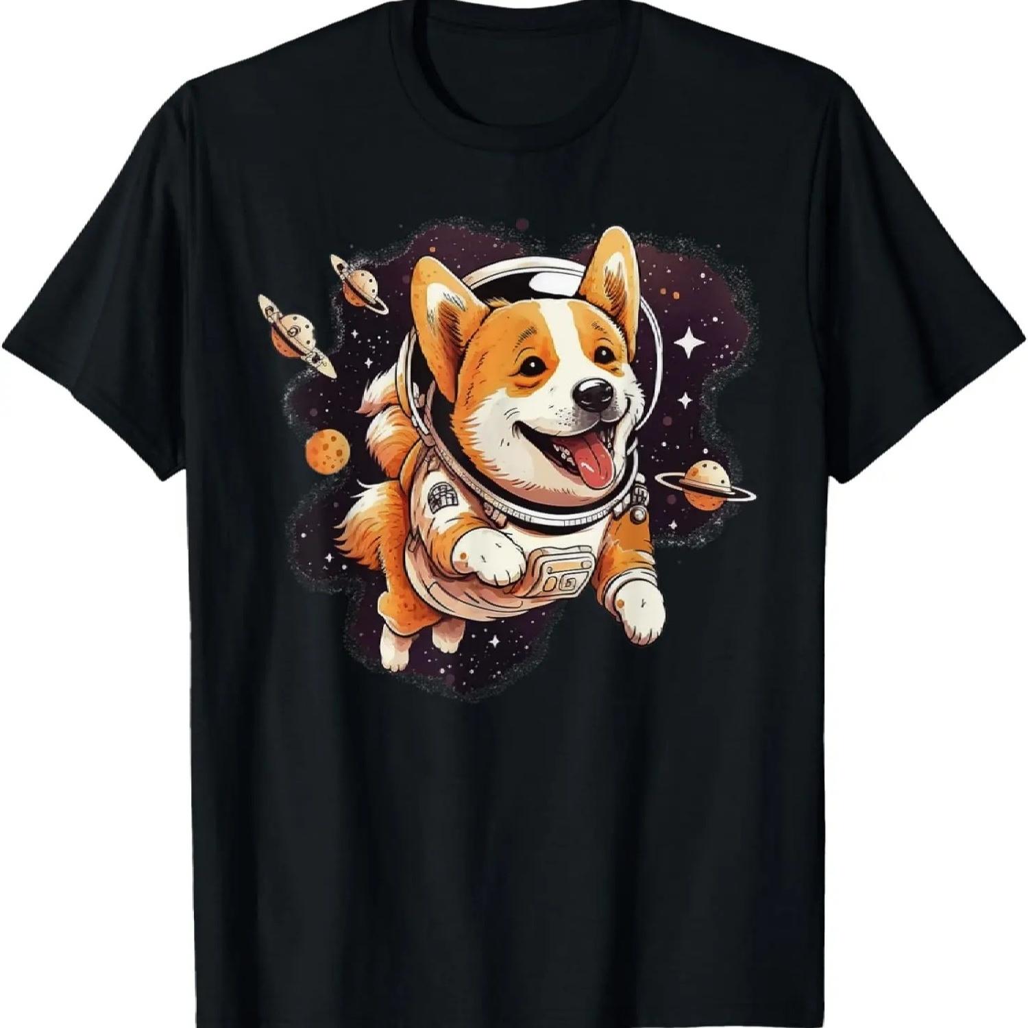 Astronaut Dog space Cute Dog Lover for Kids men and women T-Shirt S