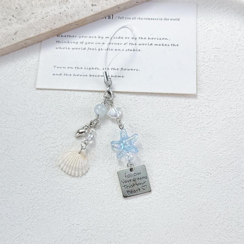 Bead Charm Keychain Iridescent Women Bag Decoration Keychain Inspirational Quote Keychain Translucent For Planner Decoration