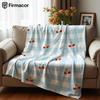 Cherry Heart Check Anime Cartoon Flannel Blanket Soft Warm Throw for Bedroom Sofa Car Kids Holiday Gift