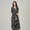 Iveni V-Neck Slimming Commuter Long-Sleeve Dress