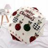 1pc Christmas Ornaments Plaid Decorative Mat Umbrella with Plastic Handle,Suitable for All Seasons Home Travel Outdoor UmbrellaDD244