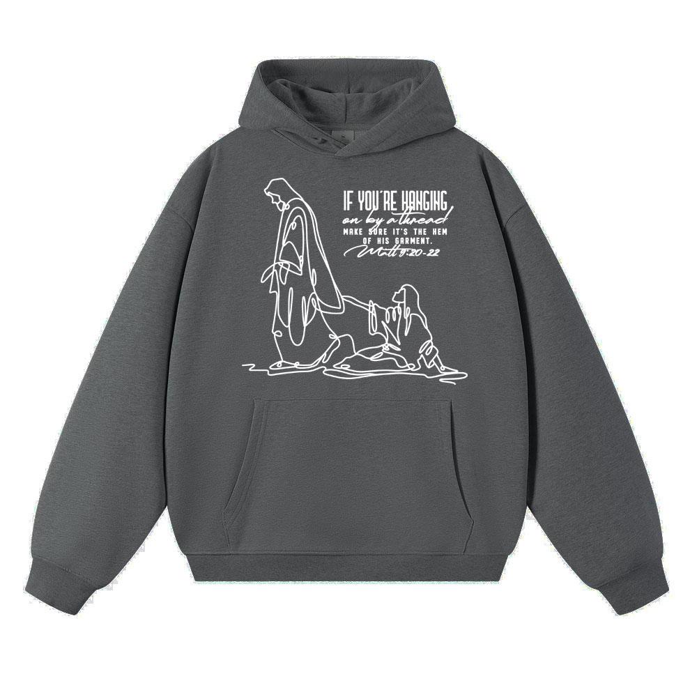Funny Women with The Issue Touches Jesus Meme Hoodies Unisex Christian Religious Sweatshirts Loose Fleece Casual Pullovers