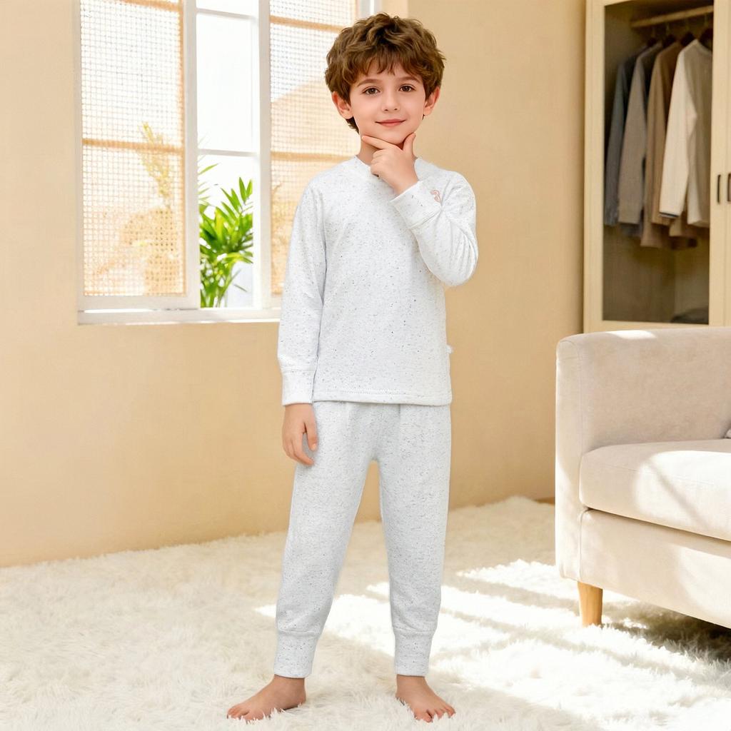 Teenager Herbst und Winter Thermounterwäsche Set Jungen und Mädchen Bunte Wolle Bequemer Samt Verdickt Lange Unterhosen Einfarbige Pyjamas