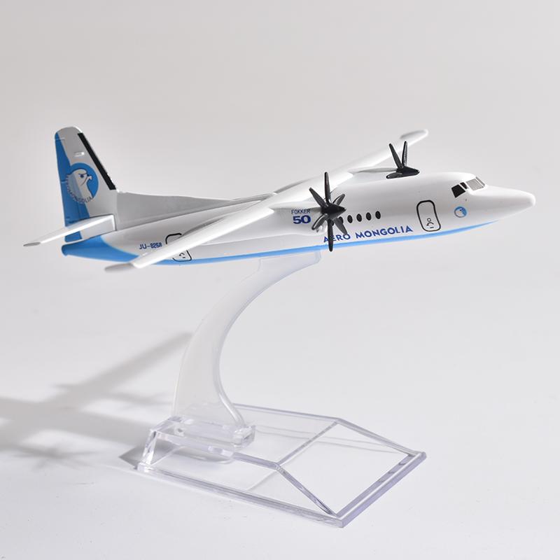 Jason Tutu 16cm  Aero Mongolia Fokker F50 Airplane Erj145 Airways Airplane Model Plane Diecast Metal 1/400 Scale Planes