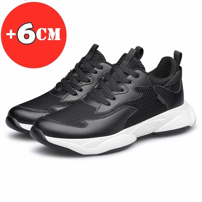 

Fashion Men Height Increase Shoes Men Fashion Sneakers Elevator Shoes Casual Comfortable White Black Sport Shoes Insole 6CM Taller Shoes 37 чёрный