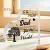 2D Flat, 1pc Heart-Shaped Acrylic Ornament Suitable for Father's Day Gift, Family Tree Keepsake with Heart - Tabletop Decoration for Dad, or Thanksgiv