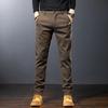 Fashion Korean Clothing Spring Men's Slim Casual Pants Business Straight Twill Cotton Elastic Trousers Plus Size