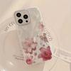 Shiny Pink Peach Blossoms Print Phone Case For iPhone 17 Pro Max 16 15 Pro 14 13 12 11 XR XS 17Air 16 Plus Shockproof Cover