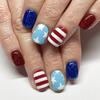 Square Press on Nail 4th of July Fake Nail Independence Day Glues on Nail Patriotic False Nail Full Cover Fake Nail
