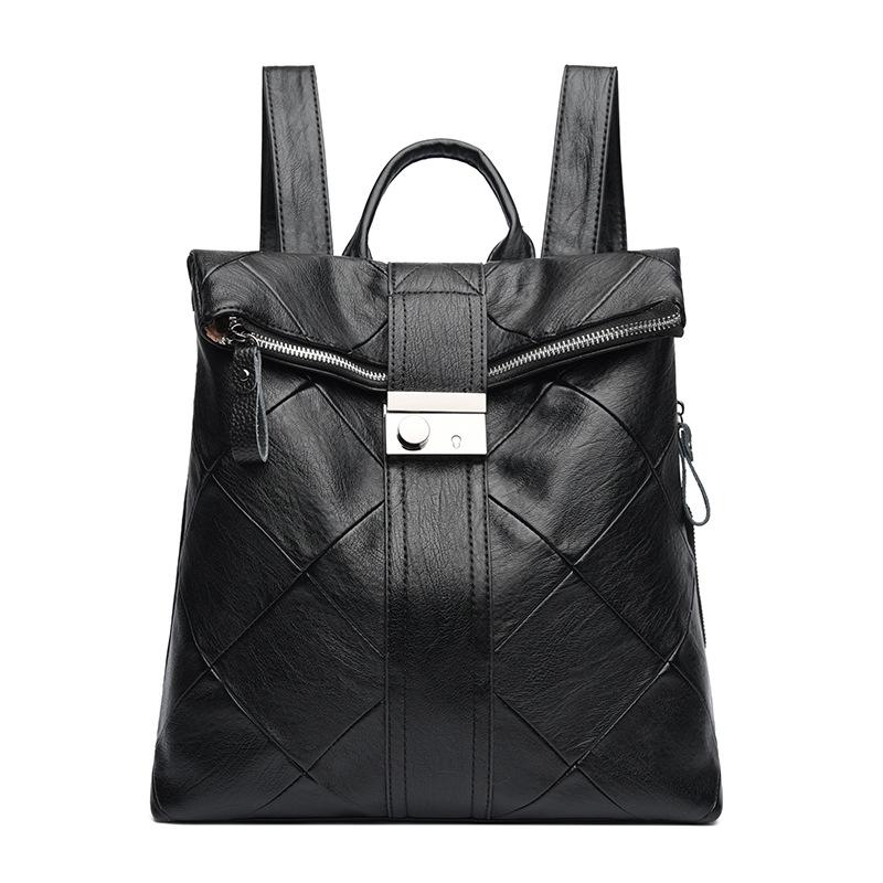 Women's Trendy Patchwork Backpack & Anti-theft Handbag - Stylish 2026 School Bag