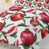 Sommerfrucht Roter Granatapfel Grünes Blatt Bettbezug mit Kissenbezug Kundenspezifisches 3-teiliges Bettwäscheset Steppdeckenbezug Doppelbett Heimtextil