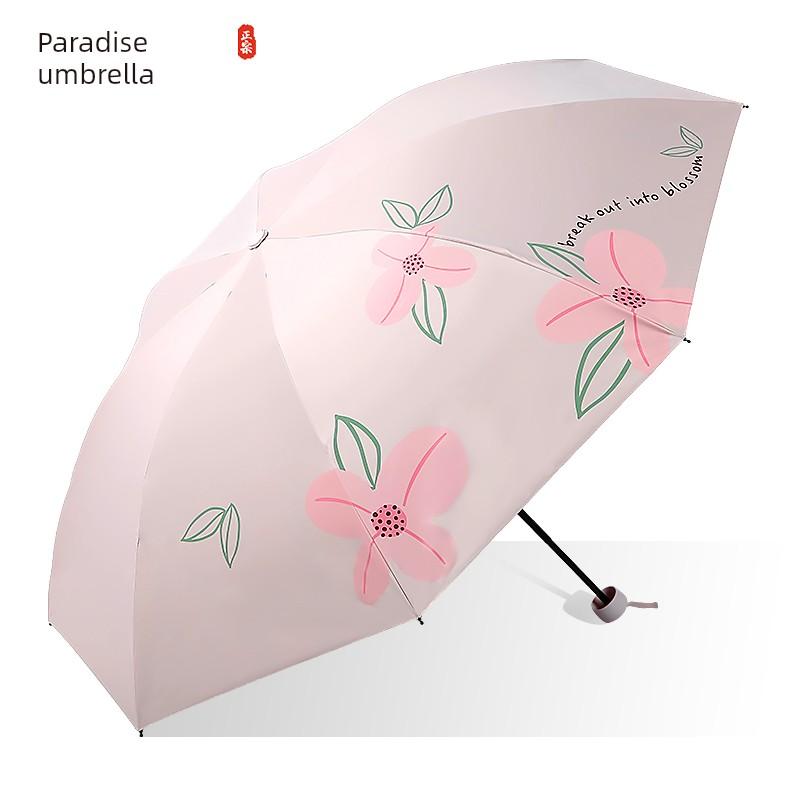 Paradise Umbrella Black Glue Portable Folding Umbrella Umbrella Sun Protection Umbrella UV Protection New Simple Sun Umbrella