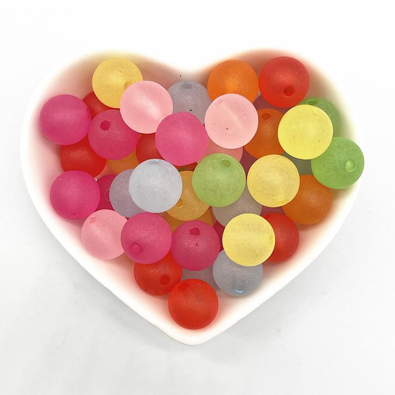 6mm 8mm 10mm 12mm Round Matting Acrylic Beads Loose Spacer Beads for Jewelry Making DIY Handmade Accessories