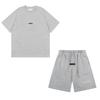 Silikonbokstav T-skjorte og Shorts Sett Menn Sommer Løstsittende Avslappet Sportsantrekk