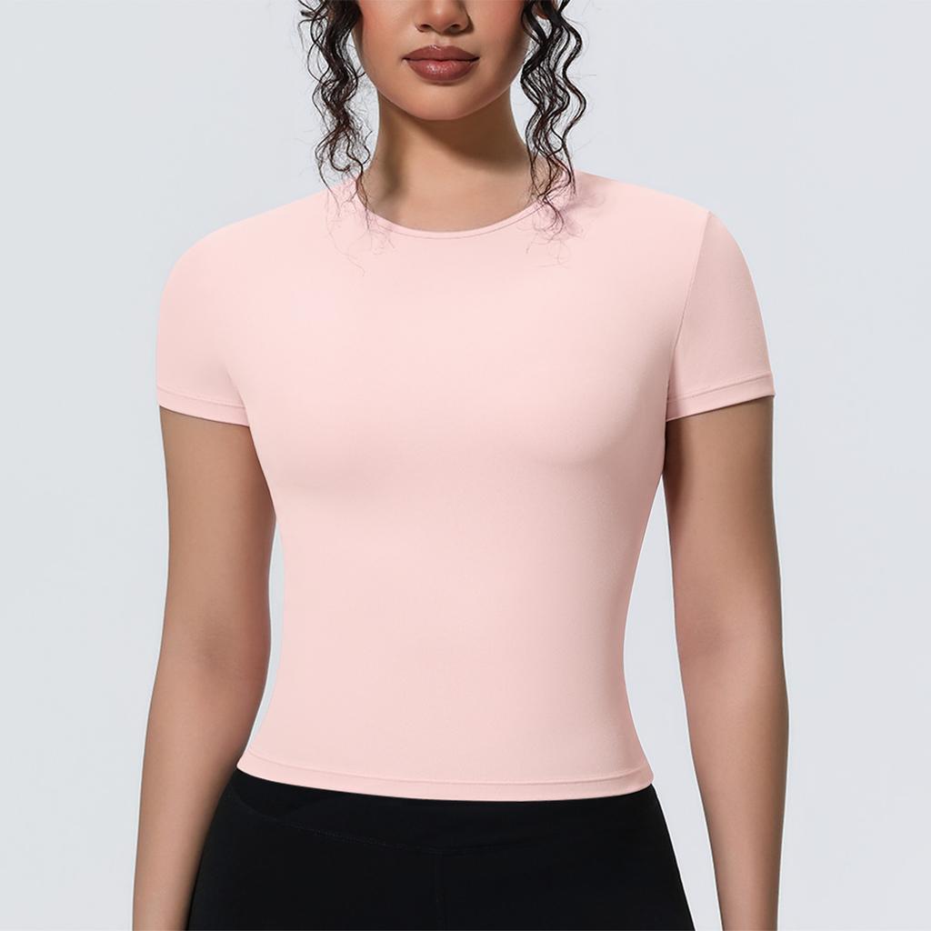 New-style Sports-inspired, Figure-hugging, Short-sleeved, Breathable Yoga T-shirt for Running, Training and Fitness – Women’s Top