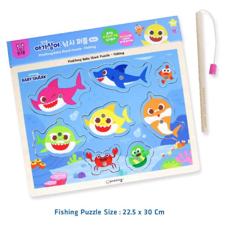 KC-Certified – Pinkfong Wooden Fishing Puzzle Set (8 Pieces)