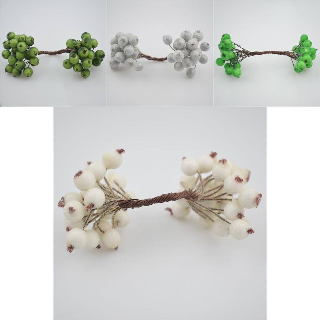 Delicate Mini Christmas Foam Frosted Holly Berry Flower Arrangement For Home Decor