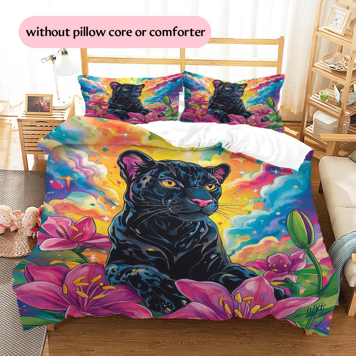 

Colorful Cloud Animals Pattern Bedding Quilt Set Quilt Cover Pillowcase Home Decoration Gift (1 * duvet cover + 2 * pillowcase, without core) 135x200cm