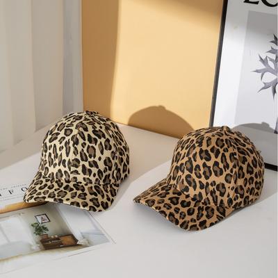 Leopard Print Cap Retro Y2K Leopard Print Baseball Cap Female Breathable Face Small Cap