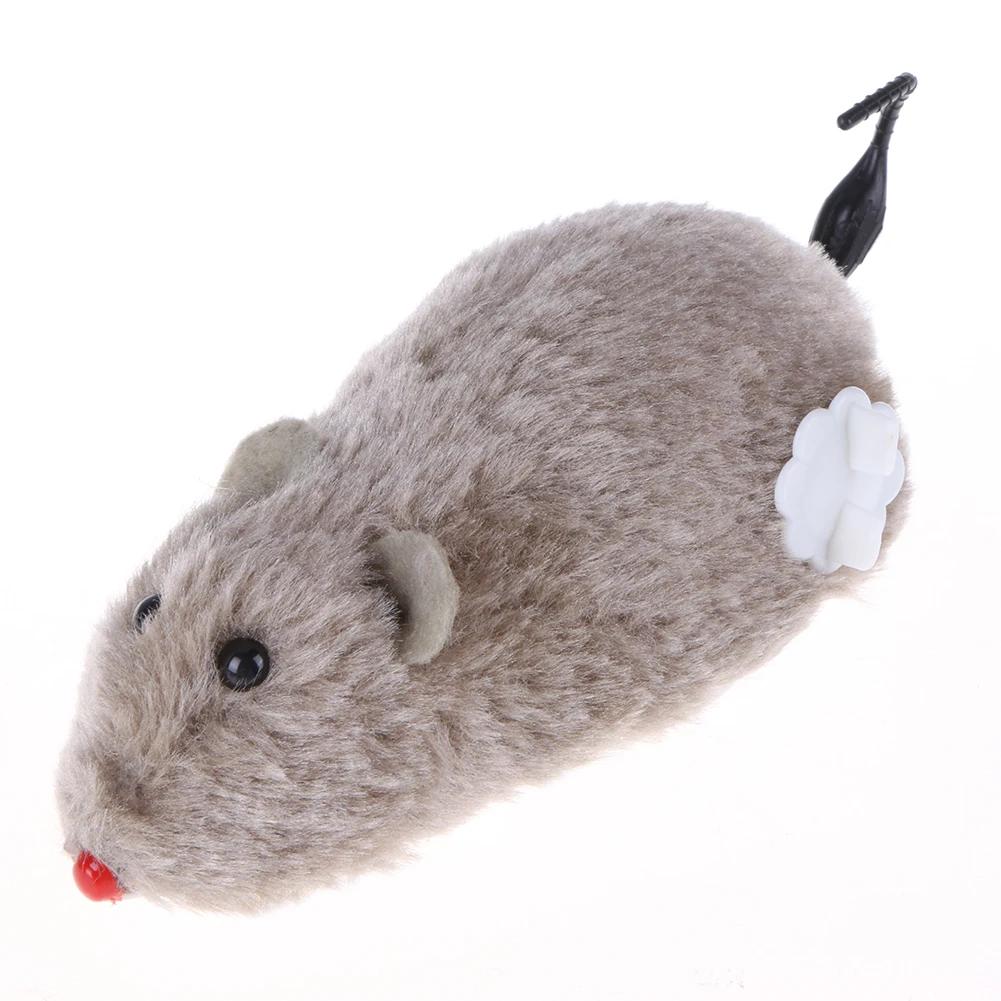 Mechanical Motion Rat Toys Running Movable Pet Plush Multi Color Clockwork Spring Mouse Interactive Cat Training Toys