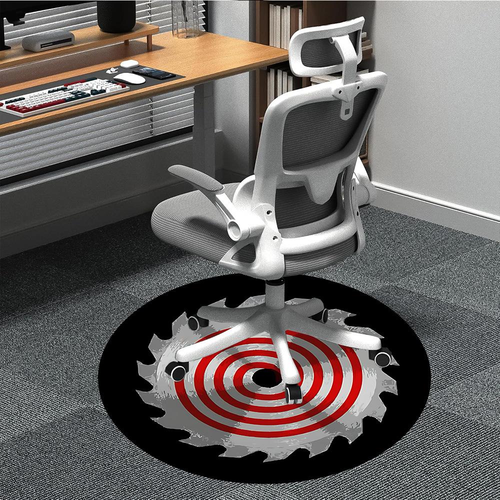 1pc Saw Blade Chainsaw Office Round Area Rug, Under Office Chairs Bedroom Living Room Home Decor, Room Deco, Available In Various Sizes