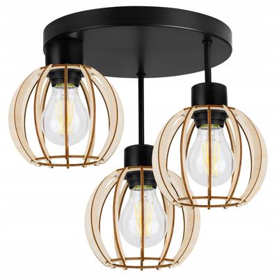 NOWOCZESNA DREWNIANA wisząca lampa sufitowa LED