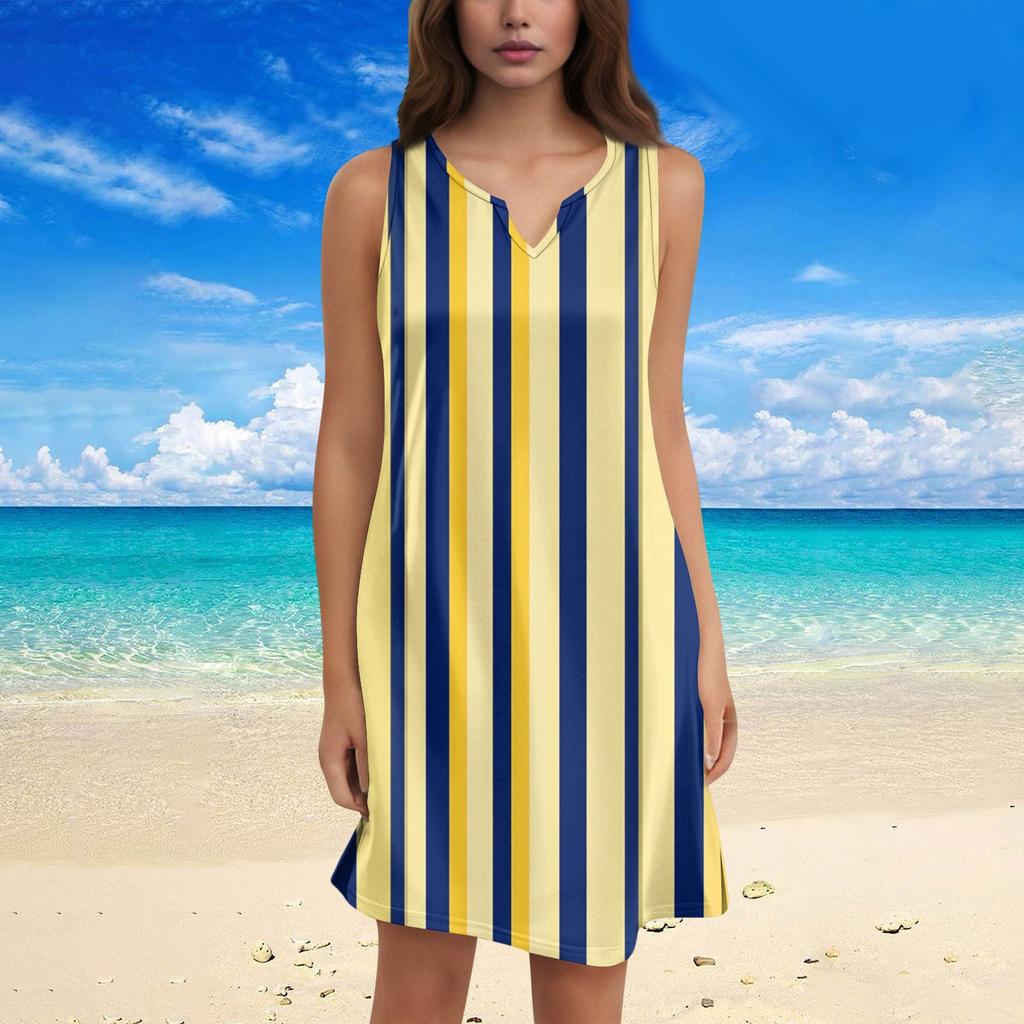 Women's Fashion Plaid Print V-Neck Camisole Dress