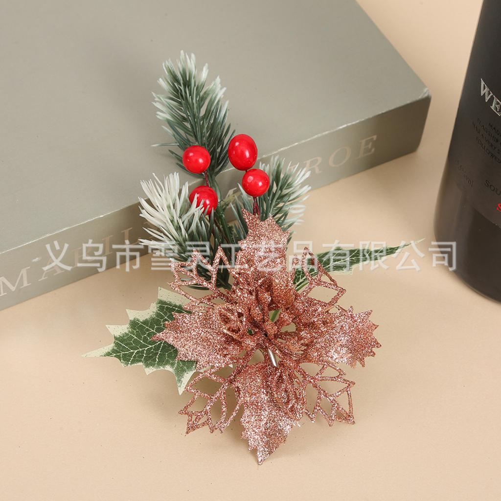 Christmas Needles, Red Berries, Christmas Flowers, Christmas Tree Ornaments And Props