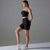 One Piece Pleated Strapless, High Waisted, Hip Lifting, Zero Sensation, No Underwear, Sports Shorts, Fitness Yoga Suit For Women