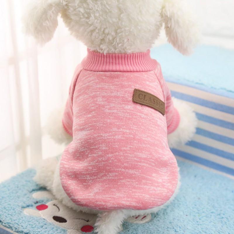 Soft and Stretchy Sweater Dog Hoodie Classic Fleece Apparel Pullover Sweatshirt Home Wear for Small Dogs Cats Puppy Kitten