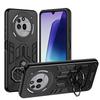 KEYSION Shockproof Armor Case for Nothing Phone 3A Pro Soft Silicone+PC Metal Ring Stand Phone Back Cover for Nothing 3A Pro
