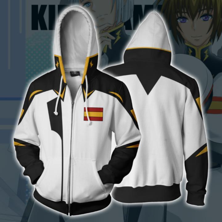 3D Printed Anime Hoodie with Mobile Suit Design - Japanese Anime Zipper Jacket