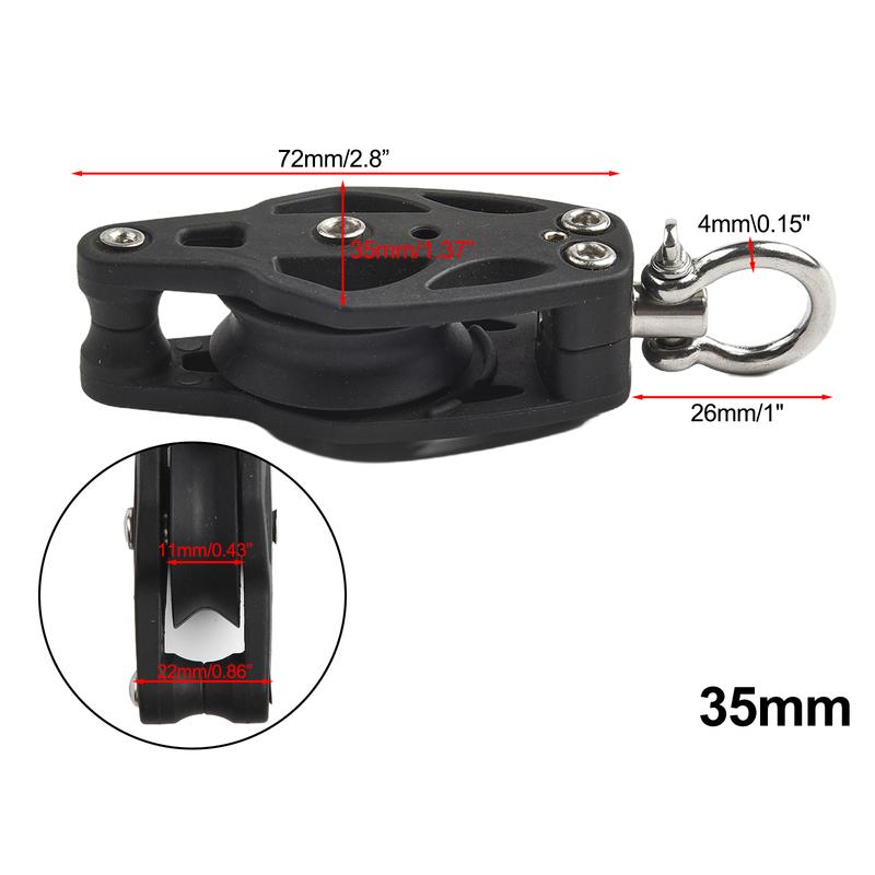35mm Heavy Pulley Swivel Sailing Block With Becket Stainless Steel Sheave Block For Rigging Sailboat Marine Boat Accessories