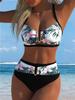 1011 split swimsuit women's suit printed bikini European and American Xiyin temu