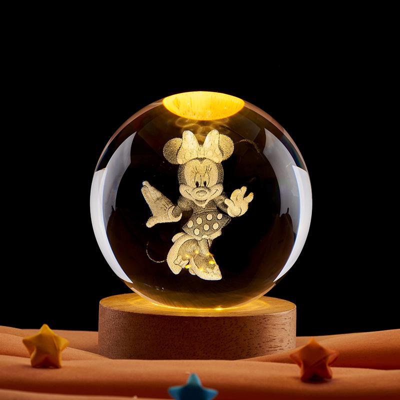 3D Cartoon Anime Crystal Ball Night Light - Creative Birthday Gift for Children