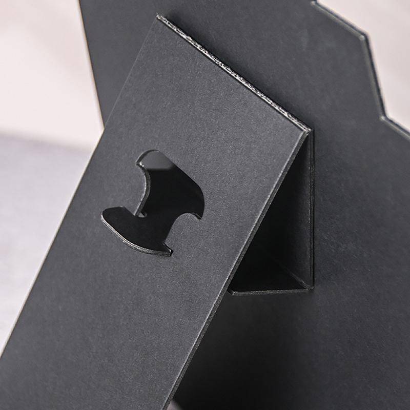 Black Velvet Lateral Face Earring Necklace Pendant Display Cardboard Stand Simple Side Face Jewelry Organizer Holder Case Rack